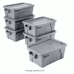 Rubbermaid 14 Gallon Brute Tote with Lid FG9S3000GRAY - 27-1/2 x 16-3/4 x 10-3/4 - Gray - Pkg Qty 6 23 Rubbermaid 14 Gallon Brute Tote with Lid FG9S3000GRAY - 27-1/2 x 16-3/4 x 10-3/4 - Gray - Pkg Qty 6 -Containers & Organizers Sales Store B2050497IN 3wco