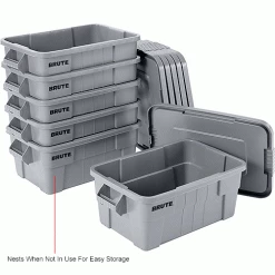 Rubbermaid 14 Gallon Brute Tote with Lid FG9S3000GRAY - 27-1/2 x 16-3/4 x 10-3/4 - Gray - Pkg Qty 6 24 Rubbermaid 14 Gallon Brute Tote with Lid FG9S3000GRAY - 27-1/2 x 16-3/4 x 10-3/4 - Gray - Pkg Qty 6 -Containers & Organizers Sales Store B2050497IN 4wco