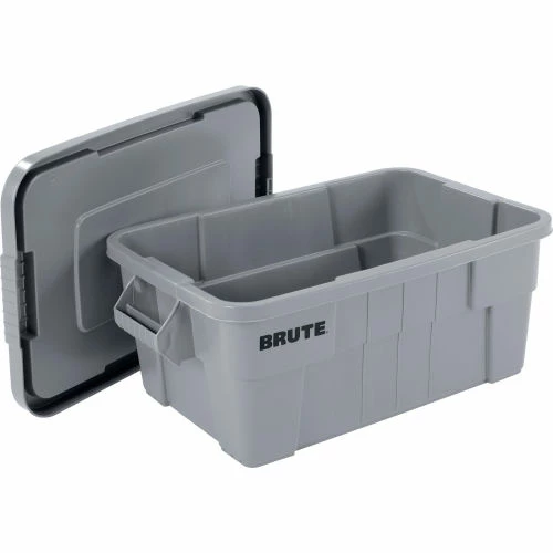Rubbermaid 14 Gallon Brute Tote with Lid FG9S3000GRAY - 27-1/2 x 16-3/4 x 10-3/4 - Gray - Pkg Qty 6 2 Rubbermaid 14 Gallon Brute Tote with Lid FG9S3000GRAY - 27-1/2 x 16-3/4 x 10-3/4 - Gray - Pkg Qty 6 - Image 2