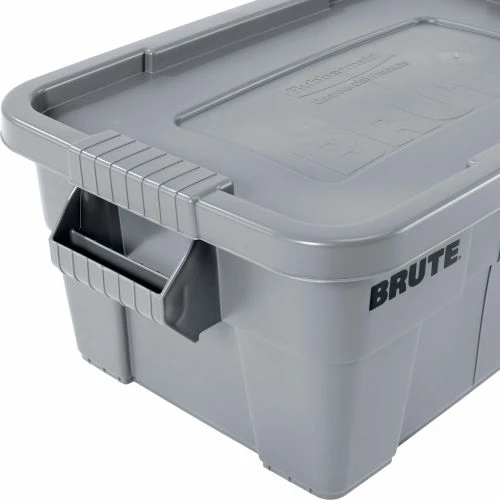Rubbermaid 14 Gallon Brute Tote with Lid FG9S3000GRAY - 27-1/2 x 16-3/4 x 10-3/4 - Gray - Pkg Qty 6 6 Rubbermaid 14 Gallon Brute Tote with Lid FG9S3000GRAY - 27-1/2 x 16-3/4 x 10-3/4 - Gray - Pkg Qty 6 - Image 6