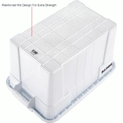 Rubbermaid 20 Gallon Brute Tote with Lid FG9S3100WHT - 27-7/8 x 17-3/8 x 15-1/8 - White - Pkg Qty 6 -Containers & Organizers Sales Store B2050544IN 3wco 1