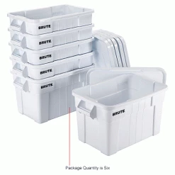 Rubbermaid 20 Gallon Brute Tote with Lid FG9S3100WHT - 27-7/8 x 17-3/8 x 15-1/8 - White - Pkg Qty 6 -Containers & Organizers Sales Store B2050544IN 4wco 1