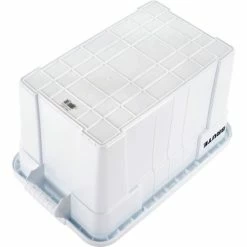 Rubbermaid 20 Gallon Brute Tote with Lid FG9S3100WHT - 27-7/8 x 17-3/8 x 15-1/8 - White - Pkg Qty 6 -Containers & Organizers Sales Store B2050544 02