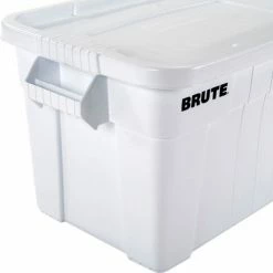 Rubbermaid 20 Gallon Brute Tote with Lid FG9S3100WHT - 27-7/8 x 17-3/8 x 15-1/8 - White - Pkg Qty 6 -Containers & Organizers Sales Store B2050544 05
