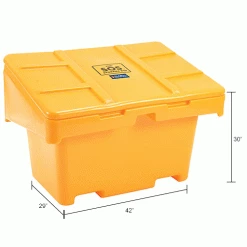 Global Industrial™ Lockable Outdoor Storage Container, 42"Lx29"Wx30"H, 11 Cu. Ft., Yellow -Containers & Organizers Sales Store B2050615IN dim