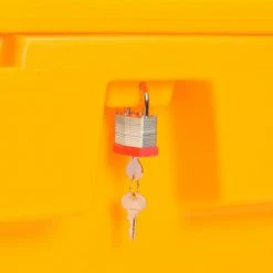 Global Industrial™ Lockable Outdoor Storage Container, 48"Lx33"Wx34"H, 18.5 Cu. Ft., Yellow -Containers & Organizers Sales Store B2050616 04