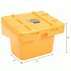 Global Industrial™ Lockable Outdoor Storage Container, 30"Lx24"Wx23"H, 5.5 Cu. Ft., Yellow -Containers & Organizers Sales Store B2050653IN dim