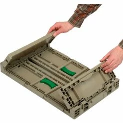 Monoflo Folding Transport Container KD2415-07 23-15/16"L x 15"W x 7-7/16"H Gray -Containers & Organizers Sales Store B2102318 02