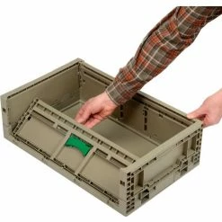 Monoflo Folding Transport Container KD2415-07 23-15/16"L x 15"W x 7-7/16"H Gray -Containers & Organizers Sales Store B2102318 03