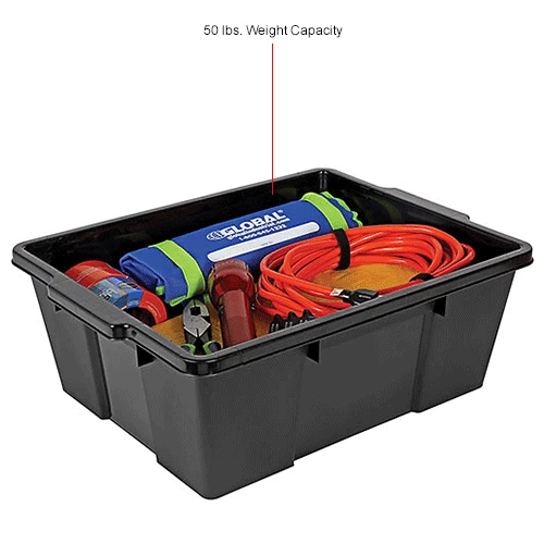 Quantum Storage Systems Quantum Heavy-Duty Latch Container - LC191507-BK - 21"L x 15-7/8"W x 7-3/4"H Black - Pkg Qty 6 9 Quantum Storage Systems Quantum Heavy-Duty Latch Container - LC191507-BK - 21"L x 15-7/8"W x 7-3/4"H Black - Pkg Qty 6 - Image 9
