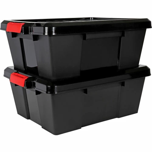 Quantum Storage Systems Quantum Heavy-Duty Latch Container - LC191507-BK - 21"L x 15-7/8"W x 7-3/4"H Black - Pkg Qty 6 5 Quantum Storage Systems Quantum Heavy-Duty Latch Container - LC191507-BK - 21"L x 15-7/8"W x 7-3/4"H Black - Pkg Qty 6 - Image 5