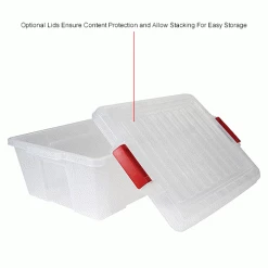 Quantum Storage Systems Quantum Heavy-Duty Latch Container LC191507-CL - 21"L x 15-7/8"W x 7-3/4"H Clear - Pkg Qty 6 -Containers & Organizers Sales Store B2264786IN 4wco