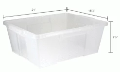 Quantum Storage Systems Quantum Heavy-Duty Latch Container LC191507-CL - 21"L x 15-7/8"W x 7-3/4"H Clear - Pkg Qty 6 -Containers & Organizers Sales Store B2264786IN dim