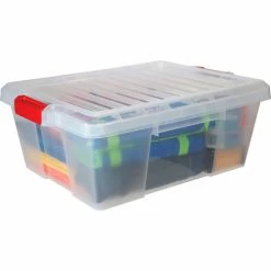 Quantum Storage Systems Quantum Heavy-Duty Latch Container LC191507-CL - 21"L x 15-7/8"W x 7-3/4"H Clear - Pkg Qty 6 -Containers & Organizers Sales Store B2264786 06