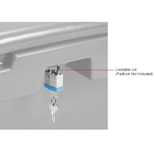 Global Industrial Lockable Outdoor Storage Container, 42"Lx29"Wx30"H, 11 Cu. Ft., Gray 7 Global Industrial Lockable Outdoor Storage Container, 42"Lx29"Wx30"H, 11 Cu. Ft., Gray - Image 7