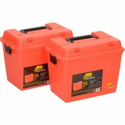 Plano Molding 181250 Emergency Supply Box with Tray 17"L x 10-3/8"W x 13"H, Orange - Pkg Qty 2