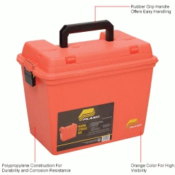 Plano Molding 181250 Emergency Supply Box with Tray 17"L x 10-3/8"W x 13"H, Orange - Pkg Qty 2 -Containers & Organizers Sales Store B2277512IN 1wco