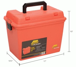 Plano Molding 181250 Emergency Supply Box with Tray 17"L x 10-3/8"W x 13"H, Orange - Pkg Qty 2 -Containers & Organizers Sales Store B2277512IN dim