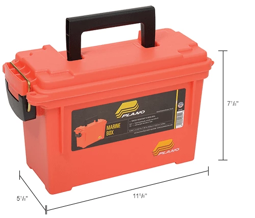 Plano Molding 131252 Marine Emergency Box 11-5/8"L x 5-1/8"W x 7-1/8"H, Orange - Pkg Qty 6 14 Plano Molding 131252 Marine Emergency Box 11-5/8"L x 5-1/8"W x 7-1/8"H, Orange - Pkg Qty 6 - Image 14