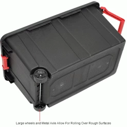 Sterilite Wheeled Industrial Tote - Black/Racer Red 40 Gallon 36-3/4"L x 21-3/8"W x 18"H - Pkg Qty 2 -Containers & Organizers Sales Store B2277926IN 3wco