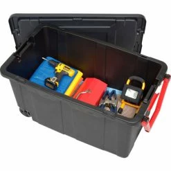 Sterilite Wheeled Industrial Tote - Black/Racer Red 40 Gallon 36-3/4"L x 21-3/8"W x 18"H - Pkg Qty 2 -Containers & Organizers Sales Store B2277926 02