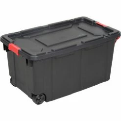 Sterilite Wheeled Industrial Tote - Black/Racer Red 40 Gallon 36-3/4"L x 21-3/8"W x 18"H - Pkg Qty 2 -Containers & Organizers Sales Store B2277926 05
