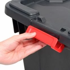 Sterilite Wheeled Industrial Tote - Black/Racer Red 40 Gallon 36-3/4"L x 21-3/8"W x 18"H - Pkg Qty 2 -Containers & Organizers Sales Store B2277926 08