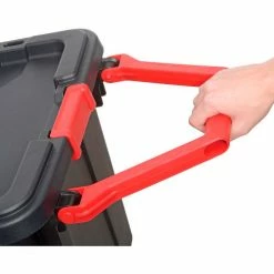 Sterilite Wheeled Industrial Tote - Black/Racer Red 40 Gallon 36-3/4"L x 21-3/8"W x 18"H - Pkg Qty 2 -Containers & Organizers Sales Store B2277926 09