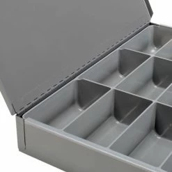 Durham Mfg. Durham Steel Scoop Compartment Box 211-95 - 12 Compartment, 13-3/8x9-1/4x2 - Pkg Qty 6 -Containers & Organizers Sales Store B481928 03