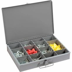 Durham Mfg. Durham Steel Scoop Compartment Box 215-95 - Adjustable Compartment, 13-3/8 x 9-1/4 x 2 - Pkg Qty 6 -Containers & Organizers Sales Store B481930 02