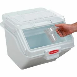 Rubbermaid® FG9G5800WHT, ProSave™ Shelf Ingredient Bin, Polyproplene, 12.63 Gal., White -Containers & Organizers Sales Store B56185 02