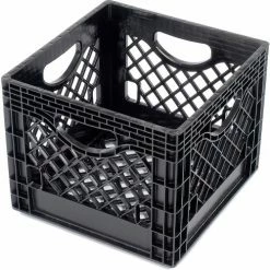 Dairy Milk Crate, 13"L X 13"W X 11"H, Black - Pkg Qty 12