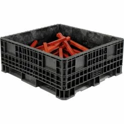 ORBIS Heavy-Duty BulkPak Container HDRS4548-19 - 48"L x 45"W x 19-5/16"H - Fixed Wall Black