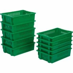 LEWISBins Stack-N-Nest Agricultural Container AF2013-6, 19-11/16"L x 13-1/8"W x 5-5/8"H, Green - Pkg Qty 10 12 LEWISBins Stack-N-Nest Agricultural Container AF2013-6, 19-11/16"L x 13-1/8"W x 5-5/8"H, Green - Pkg Qty 10 -Containers & Organizers Sales Store B649794 04