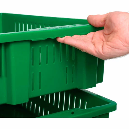 LEWISBins Stack-N-Nest Agricultural Container AF2013-6, 19-11/16"L x 13-1/8"W x 5-5/8"H, Green - Pkg Qty 10 7 LEWISBins Stack-N-Nest Agricultural Container AF2013-6, 19-11/16"L x 13-1/8"W x 5-5/8"H, Green - Pkg Qty 10 - Image 7