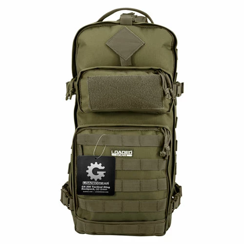 Barska Loaded Gear GX-300 Tactical Sling Backpack BI12326 21-1/2" x 13" x 2-1/2" OD Green 2 Barska Loaded Gear GX-300 Tactical Sling Backpack BI12326 21-1/2" x 13" x 2-1/2" OD Green - Image 2
