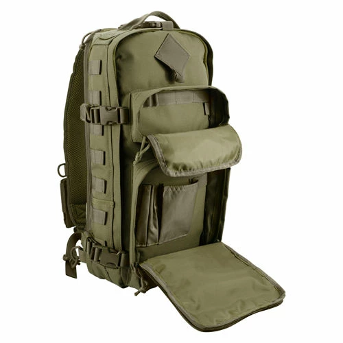 Barska Loaded Gear GX-300 Tactical Sling Backpack BI12326 21-1/2" x 13" x 2-1/2" OD Green 5 Barska Loaded Gear GX-300 Tactical Sling Backpack BI12326 21-1/2" x 13" x 2-1/2" OD Green - Image 5