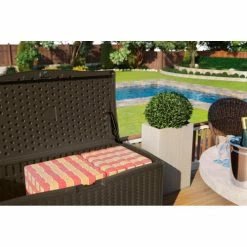 Suncast BMDB12000 Resin Wicker Outdoor Storage Deck Box 124 Gallon 52-3/4"L x 29"W x 26"H Java 10 Suncast BMDB12000 Resin Wicker Outdoor Storage Deck Box 124 Gallon 52-3/4"L x 29"W x 26"H Java -Containers & Organizers Sales Store BMDB12000 04