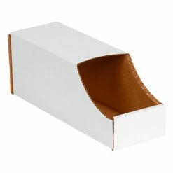 Global Industrial™ Stackable Corrugated Bin Boxes, 4"Wx12"Dx4-1/2"H, Oyster White - Pkg Qty 50