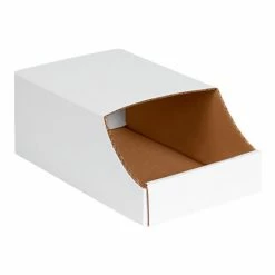 Global Industrial™ Stackable Corrugated Bin Boxes, 7"Wx12"Dx4-1/2"H, Oyster White - Pkg Qty 50
