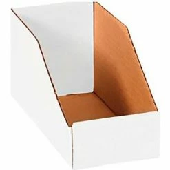 Global Industrial™ Open Top Corrugated Bin Boxes, 4"Wx9"Dx4-1/2"H, White - Pkg Qty 50