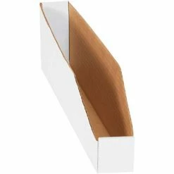 Global Industrial™ Open Top Corrugated Bin Boxes, 2"Wx18"Dx4-1/2"H, White - Pkg Qty 50