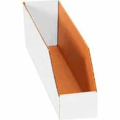 Global Industrial™ Open Top Corrugated Bin Boxes, 3"Wx18"Dx4-1/2"H, White - Pkg Qty 25
