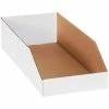 Global Industrial Open Top Corrugated Bin Boxes, 8"Wx18"Dx4-1/2"H, White - Pkg Qty 50