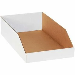 Global Industrial™ Open Top Corrugated Bin Boxes, 10"Wx18"Dx4-1/2"H, White - Pkg Qty 50