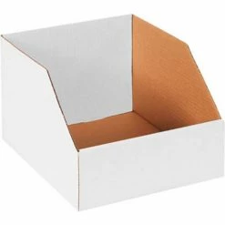 Global Industrial™ Jumbo Open Top Corrugated Bin Boxes, 10"Wx12"Dx8"H, White - Pkg Qty 50