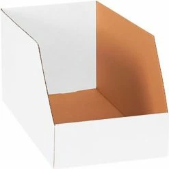 Global Industrial™ Jumbo Open Top Corrugated Bin Boxes, 12"Wx18"Dx10"H, White - Pkg Qty 50