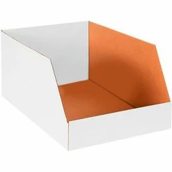 Global Industrial™ Jumbo Open Top Corrugated Bin Boxes, 16"Wx24"Dx12"H, White - Pkg Qty 25