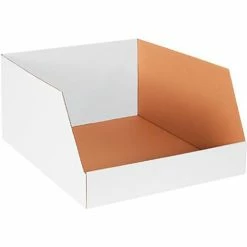 Global Industrial™ Jumbo Open Top Corrugated Bin Boxes, 20"Wx24"Dx12"H, White - Pkg Qty 25