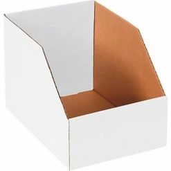 Global Industrial™ Jumbo Open Top Corrugated Bin Boxes, 8"Wx12"Dx8"H, White - Pkg Qty 50